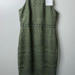 Twosisters the Label Rivers Midi Dress High Neck Moss Green Olive Lace US 12/XXL Photo 4
