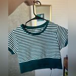 Aerie Striped Green Crop Top Photo 0