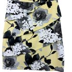 Signature Sabrina Yellow Floral Sleeveless Tiered Stretch Sheath Dress Size 6P Photo 2