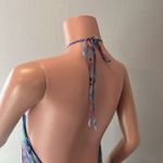 ZARA  Sz Large Ruffles rushed Romantic Boho Sexy Maxi Dress watercolor #72 Photo 7