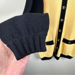 St. John Collection St. John Cardigan Womens Medium Yellow Black Santana Knit Button Front Sweater Photo 5