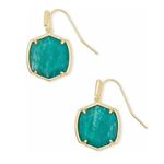 Kendra Scott  Women's Gold Amazonite 14K Gold Plated Davis Hexagon Drop Earrings Photo 0