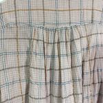 Free People  Break My Stride Pink Windowpane Plaid Metallic Button Down Shirt Photo 8