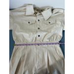 Vintage Havana romper women size M cream faux leather shorts collar short sleeve Size M Photo 8