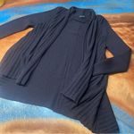 Eileen Fisher Wool open front draped Cardigan sweater Brown XL Photo 0