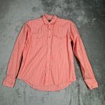Ralph Lauren Shirt Coral White Striped Western Button Down Long Sleeve Size 10 Photo 1