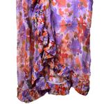 J.Crew NEW  Purple Pink Floral Ruffle Hi Low Midi Skirt Sheer Coastal Garden 18 Photo 3