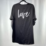 Victoria's Secret Victoria’s Secret Satin‎ Tie Front LOVE Graphic Print Robe in Black One Size Photo 1