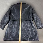 Coach  Alexis‎ Black Double Breasted Leather Short Trench Coat Jacket Sz S Photo 4
