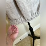 Entro Long Balloon Sleeved Tan/Cream Oversized Mixed Media Blouse Size S Photo 7