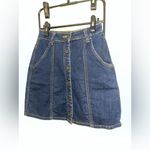 BLANK NYC Blue A-Line Jean Skirt Snap Buttons Rodeo Western Chic Cotton Rayon 24 Photo 6