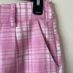 Princess Polly NWOT  Women’s 6 Plaid Pants Pink White Straight Leg Trousers Soft Photo 5