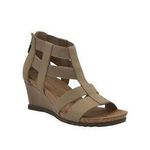 Adrienne Vittadini Women's Tariana Wedge Sandal Light Taupe Size 9M Back Zipper Photo 2