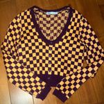 ZARA Knit Checkered Cardigan Sweater  Photo 0