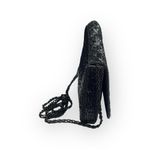 La Regale Vintage 50’s:  LTD ♕ Silk Beaded Convertible Clutch Evening Bag ♕ Black Photo 6