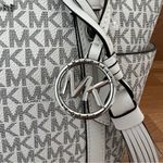 Michael Kors Sullivan Signature Logo Small Top Zip Tote Bag In Optic White Photo 5