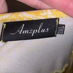 Amzplus Woman’s 3XL yellow pattern Short Sleeve Shirt Wrap Stretchy Photo 5