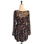 Abercrombie & Fitch  Long Sleeve Boho Mini Dress M | Bell Sleeves Abstract Print Photo 2