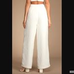 Lulus Pants L NWT Tweed Wide-Leg Chic and Sophisticated Ivory Textured Photo 5