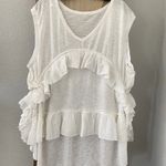 Free People Claire Tee Ivory Tiered Boho Top Size Medium Photo 9