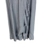 Love Delirious Maternity Maxi Dress Size S Blue Striped Tie Waist Ruffle Coastal Photo 3