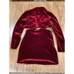 Nicholas Revolve  Gabriela Red Velvet Blazer cut out long sleeve mini Dress 10 Photo 9