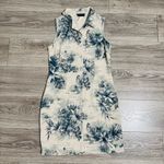 Connected Apparel Women Linen Blend Floral Sleeveless Buttondown Dress Sz 10 Photo 9