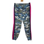 MOTHER No Zip Misfit Pants Army Blue‎ Camo Print Pink Stripe Size 26 Blue Photo 2