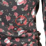 Grateful Dead Wrap Blouse Junk Food M – Rose & Stealie Logo, Boho Rock Vibe Black Size M Photo 6