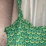 ZARA Size S Green Floral Sleeveless Dress Photo 2