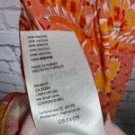 Anthropologie Vera for  Floral Sleeveless‎ Top Womens Medium Orange Pintucked Photo 8