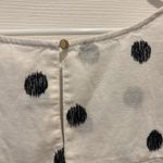 A New Day  Women's Linen Blend Sleeveless‎ V-Neck Blouse Large White Polka Dot Photo 7