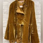 Free People  Faye military style velvet jacket Warm Tobacco Sz S nwt Photo 2