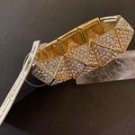 Amrita Singh Gold Enamel Stretch Statement Bracelet Photo 0