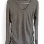 Athleta  USA Foresthill Ribbed Stretch Long Sleeve Crew M Gray Organic Cotton Photo 0