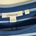 Chico's NWT Zenergy Soft Scuba Stripe Long Sleeve Top Blue 0 Size Small NEW Photo 3