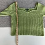 Wild Fable Light Heather Green Sweatheart Neckline Ribbed Cropped Sweater Sz L Photo 6
