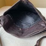 Vintage 90s Brown Genuine Leather Shoulder Bag Boho Festival Crossbody Purse Photo 10