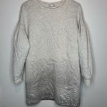 ZARA  Quilted Shimmer Sweatshirt Dress Balloon Sleeves Gray to Silver Size Small Photo 0