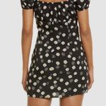 BP New Ditsy Floral Tie Front Minidress in Black White Daisy at Nordstrom Size M Photo 2