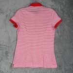 Nike Shirt Womens Small Orange White Striped Golf Polo Casual Preppy Outdoors Photo 2