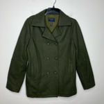 American Eagle American Eagle Outfitters army green wool blend pea coat women’s size medium Photo 0