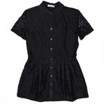 Equipment Allover Floral Flower Lace Short Sleeve Collared Button Front Dress XS Photo 0