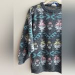 Justin Allen Vintage ‘80s and ‘90s Graphic Crewneck Sweater, Size Small Gray Photo 2