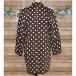 Liz Baker Ladies XL Brown Polka Dot Button Up Dress Jacket Coat Pockets Cotton Photo 4