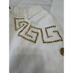 Monique 1980 White Gold Button Accents & Geometric Design Vintage Pants 28"Waist Photo 2
