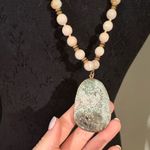 💜 Francesca’s Collections Stone Beaded Necklace Green Photo 2