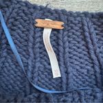 Free People  Womens Sandre Navy Knit Long Sleeve Pullover Sweater Size Small Photo 7