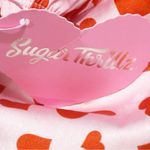 Dolls Kill  Sugar Thrillz LOVE SURROUNDS ME PAJAMA PANTS PINK/RED Heart Print NEW Photo 5