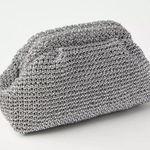 Loft NWT  Dumpling Bag/Clutch Sparkly Silver Photo 0
